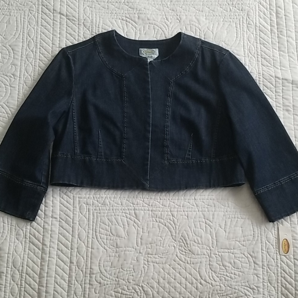 ❣❣FINAL PRICE❣❣Talbots Crop Jean Jacket Size 14